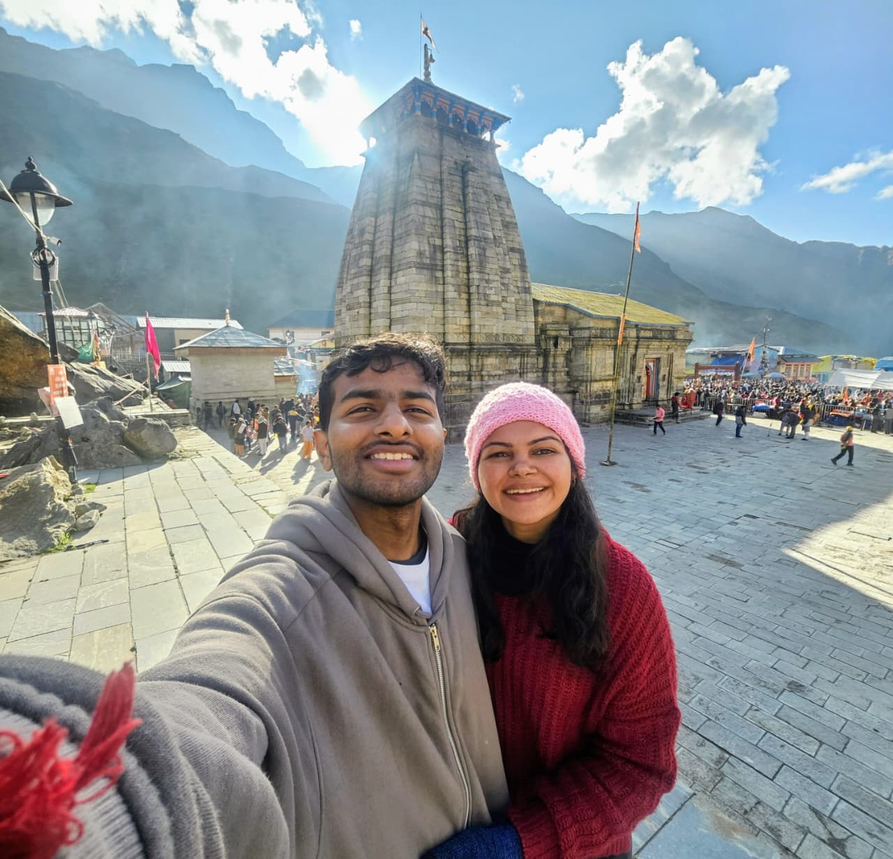 Anuj and Drashti at Kedarnath